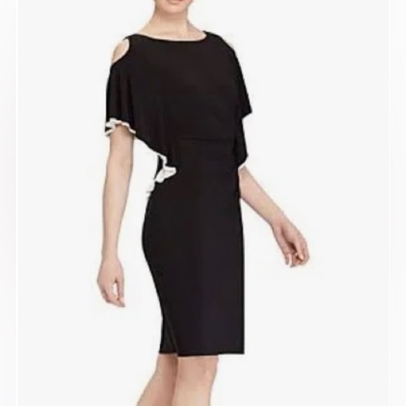 Ralph Lauren Dresses & Skirts - NWT, LAUREN RALPH LAUREN BLACK AND WHITE COLD SHOULDER DRESS, SIZE 18